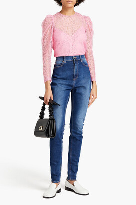 RED Valentino Faded high-rise skinny jeans