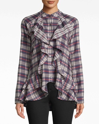 Nicole Miller Downtown Ruffle Front Blouse