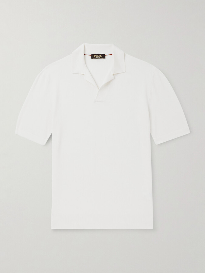 Loro Piana Cotton and Silk-Blend Piqué Polo Shirt