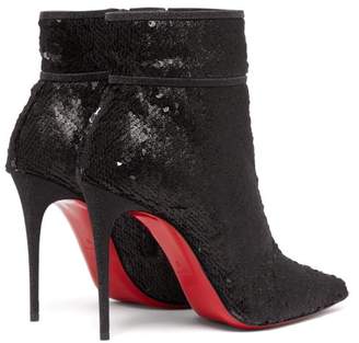 Christian Louboutin Moulakate 100 Sequin Ankle Boots - Womens - Black
