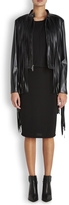 Thumbnail for your product : DKNY Black fringed faux leather jacket
