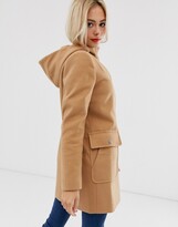 Thumbnail for your product : ASOS DESIGN hooded slim coat