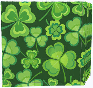 The Holiday Aisle Moskell Spring Cartoon Clovers 12 Piece Napkin Set