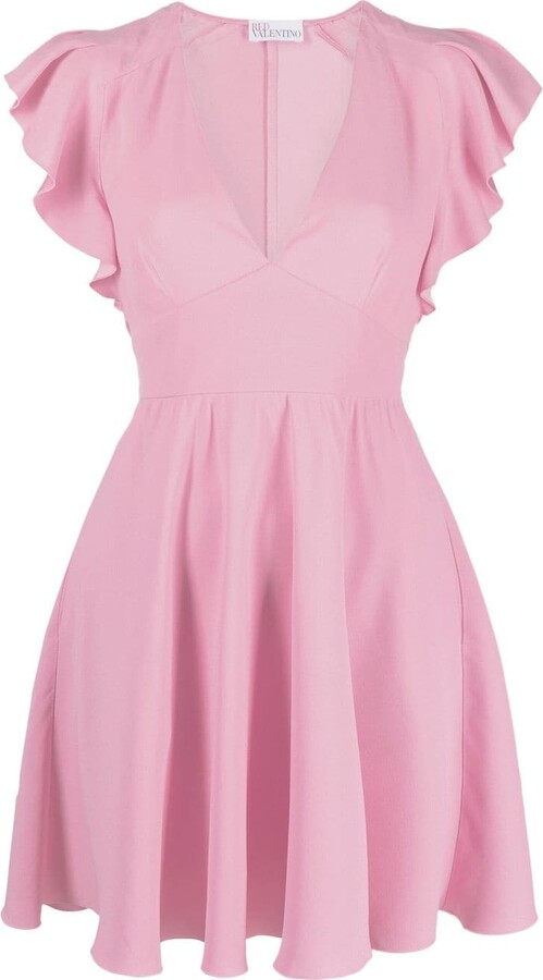RED Valentino Ruffle Detail Women's Pink Dresses | ShopStyle