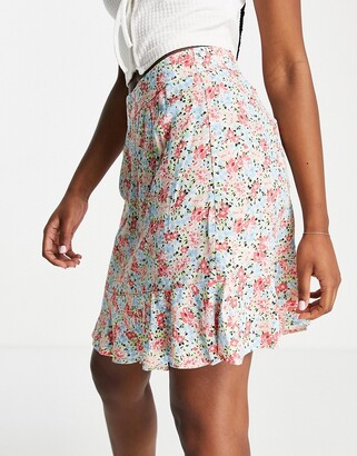Nobody's Child mini flippy skirt in summer floral