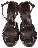 Thumbnail for your product : Marni Patent Leather Crossover Wedges