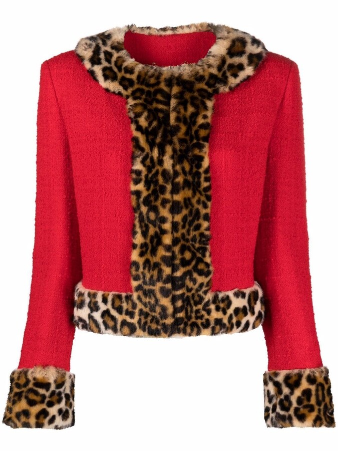 red leopard coat