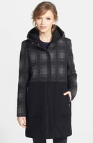 Thumbnail for your product : Kristen Blake Colorblock Plaid Hooded Duffle Coat