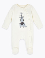Thumbnail for your product : Marks and Spencer Cotton Rich Velour Animal Sleepsuit (7lbs-12 Mths)