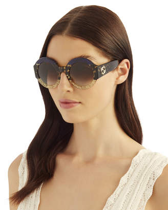 Gucci Colorblock Glitter Sunglasses