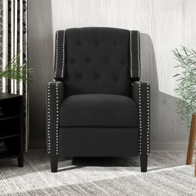 House of Hampton Classic Dark Grey Push-Back Chair, Fabric With Good Texture, Calm Color And Easy To Match, Push-Back Design Takes Into Account Both Comfort And Practi