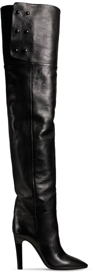 Saint Laurent Black Leather Sole Women's Boots | Shop the world's 