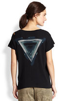 Thumbnail for your product : Current/Elliott Printed Distressed Cotton Tee