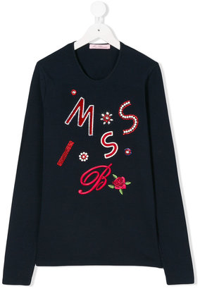 Miss Blumarine logo embellished sweatshirt