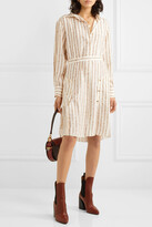 Thumbnail for your product : Chloé Printed Silk-crepe Shirt Dress - Ivory