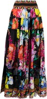 Floral-Print Tiered Skirt 