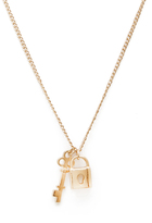 Thumbnail for your product : Forever 21 Lock & Key Chain Necklace