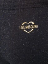 Thumbnail for your product : Love Moschino Glitered Cotton-Blend Track Trousers