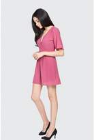 Thumbnail for your product : Select Fashion Fashion Womens Pink Crepe Wrap Tea Dress - size 6