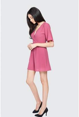 Select Fashion Fashion Womens Pink Crepe Wrap Tea Dress - size 6