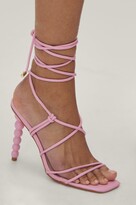 Thumbnail for your product : Nasty Gal Womens Faux Leather Strappy Cone Heels