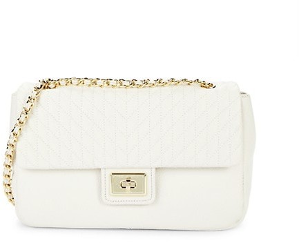 white and gold shoulder bag