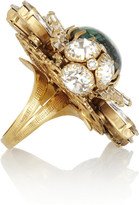 Thumbnail for your product : Swarovski Bijoux Heart Gold-plated, crystal and glass opal ring