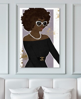 Oliver Gal Sunglasses and Pearls Woman Giclee Art Print on Gallery Wrap Canvas