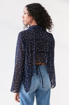 Lucca Couture Starry Night Tie-Back Blouse