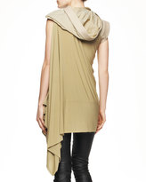 Thumbnail for your product : Rick Owens Long Draped Toga Tunic with Hood