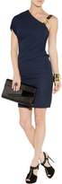 Thumbnail for your product : Gucci Leather-trimmed Ruched Jersey Mini Dress