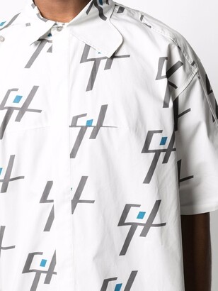 C2H4 Geometric Short-Sleeve Shirt