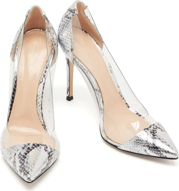 Gianvito Rossi 110mm Plexi snakeskin pumps