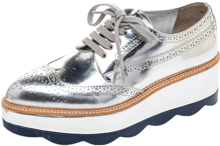 silver platform brogues