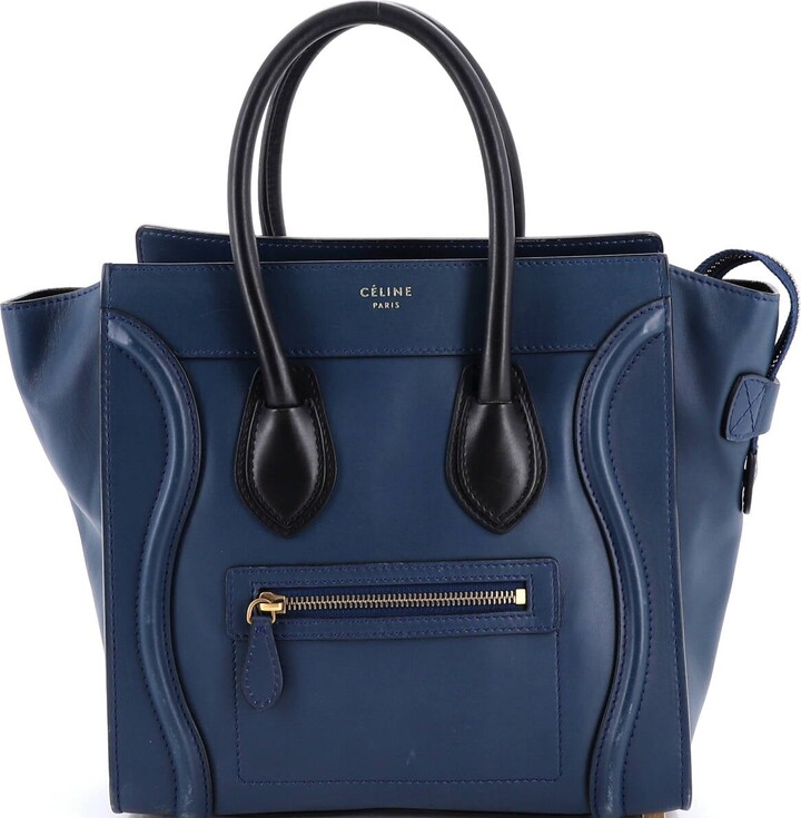 Celine Bicolor Luggage Bag Leather Micro