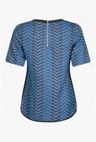 Thumbnail for your product : Select Fashion Fashion Womens Blue Chevron Jacquard Tee - size 6
