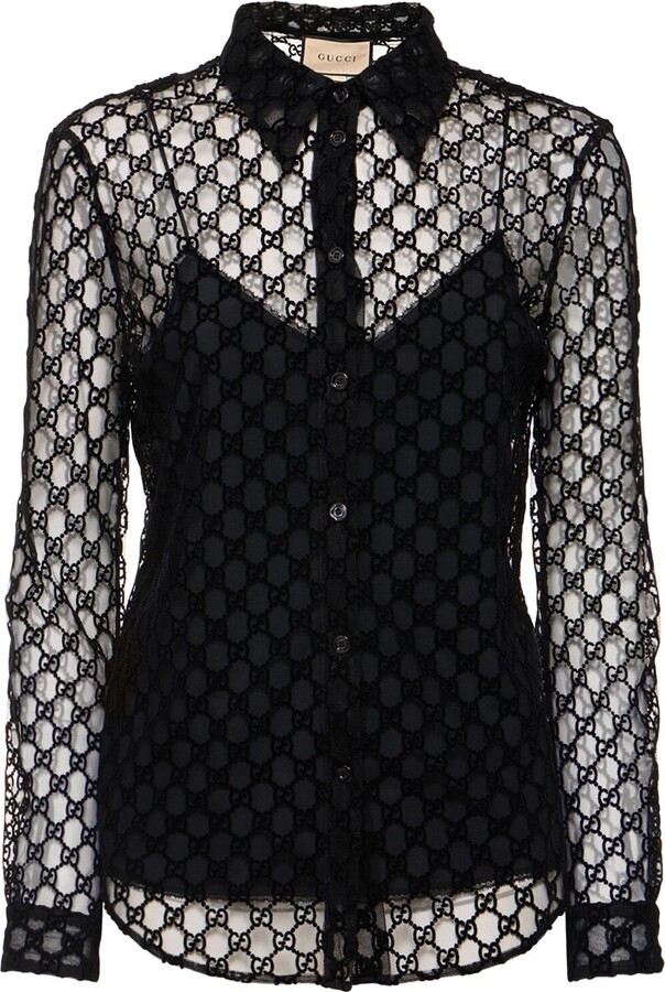 gucci black lace top - OFF-61% >Free Delivery