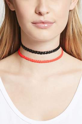 Forever 21 Braided Faux Leather Choker Set