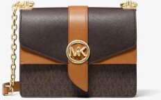 MICHAEL KORS Greenwich Small Color-Block Logo and Saffiano Leather  Crossbody Bag