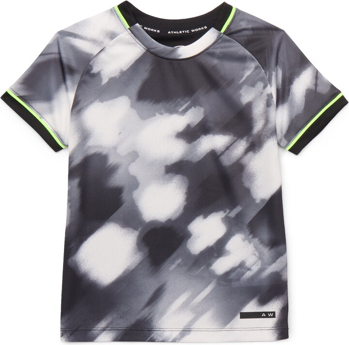 Athletic Works Boys Printed Active Tee with Short Sleeves, Sizes 4-16 & Husky