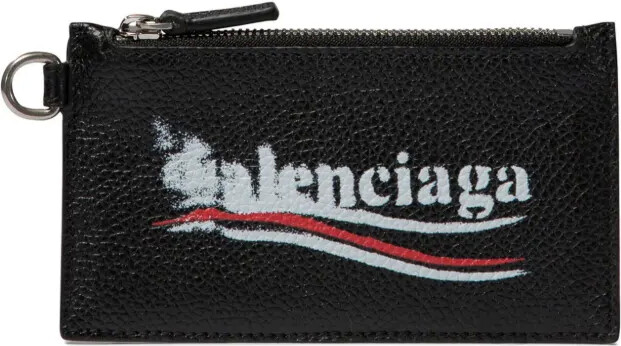 Balenciaga Logo-Print Cardholder Keyring