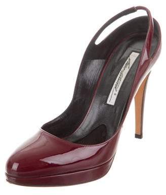 Brian Atwood Patent Leather Slingback Pumps