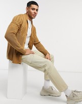 cable knit shawl cardigan mens