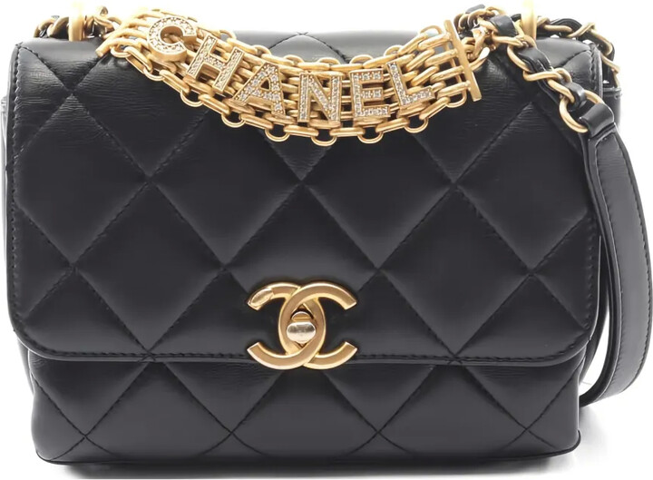 Chanel Pre Owned 2021 Matelasse Logo-Chain Shoulder Bag