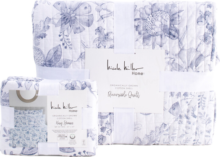 Nicole Miller Home Lisette Jacobean Slub Quilt And Sham Collection