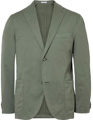 Boglioli Army-Green Slim-Fit Unstructured Stretch-Cotton Twill Suit Jacket - Men - Green