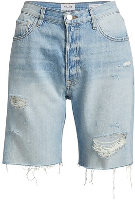 Distressed Denim Bermuda Shorts | Shop the world's largest collection of  fashion | ShopStyle