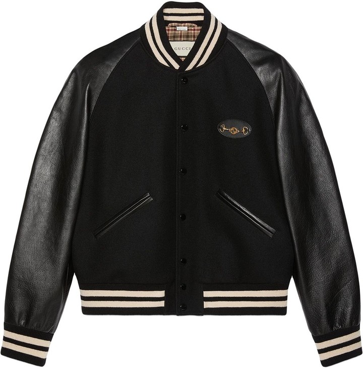 Gucci Interlocking G Horsebit panelled bomber jacket - ShopStyle