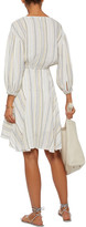 Thumbnail for your product : ATM Anthony Thomas Melillo Asymmetric Striped Linen-blend Dress