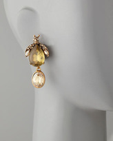 Thumbnail for your product : Oscar de la Renta Crystal Bug Clip Earrings, Champagne
